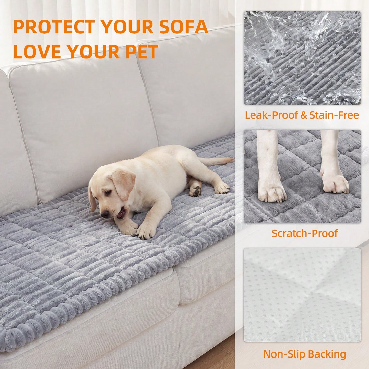 Tail & Timber™ Plush Waterproof Pet Sofa Protector