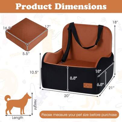 Tail & Timber Elevated Pet Car Booster Seat