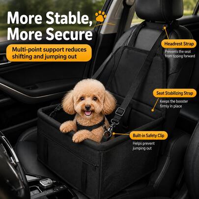 Tail & Timber Foldable Oxford Dog Car Booster Seat