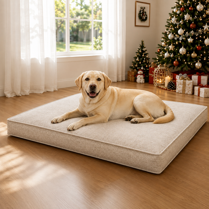 Washable Linen Dog Bed – Supportive Pillow Mat