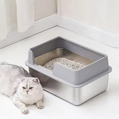 Tail & Timber™ Spacious Stainless Steel Cat Litter Box