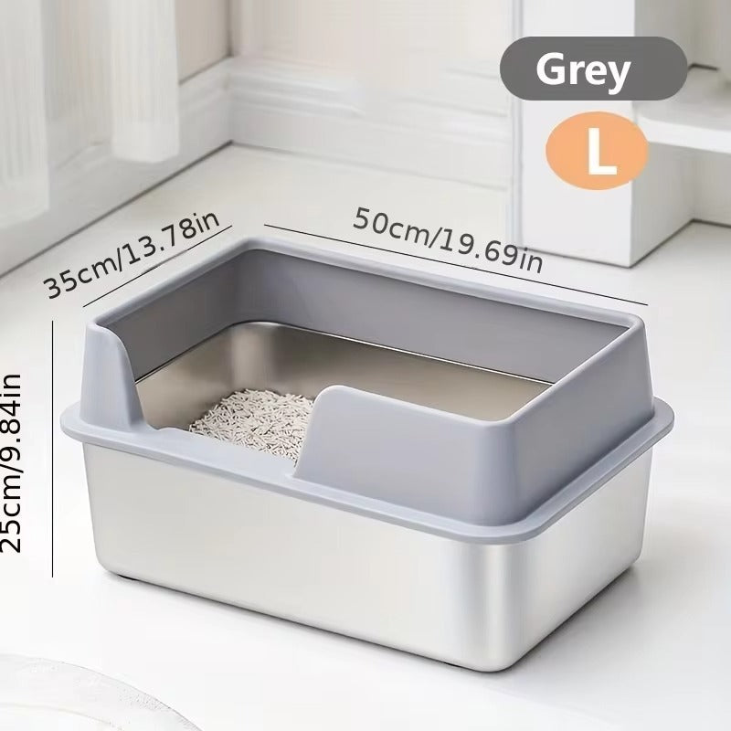 Tail & Timber™ Spacious Stainless Steel Cat Litter Box