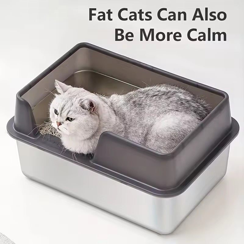 Tail & Timber™ Spacious Stainless Steel Cat Litter Box