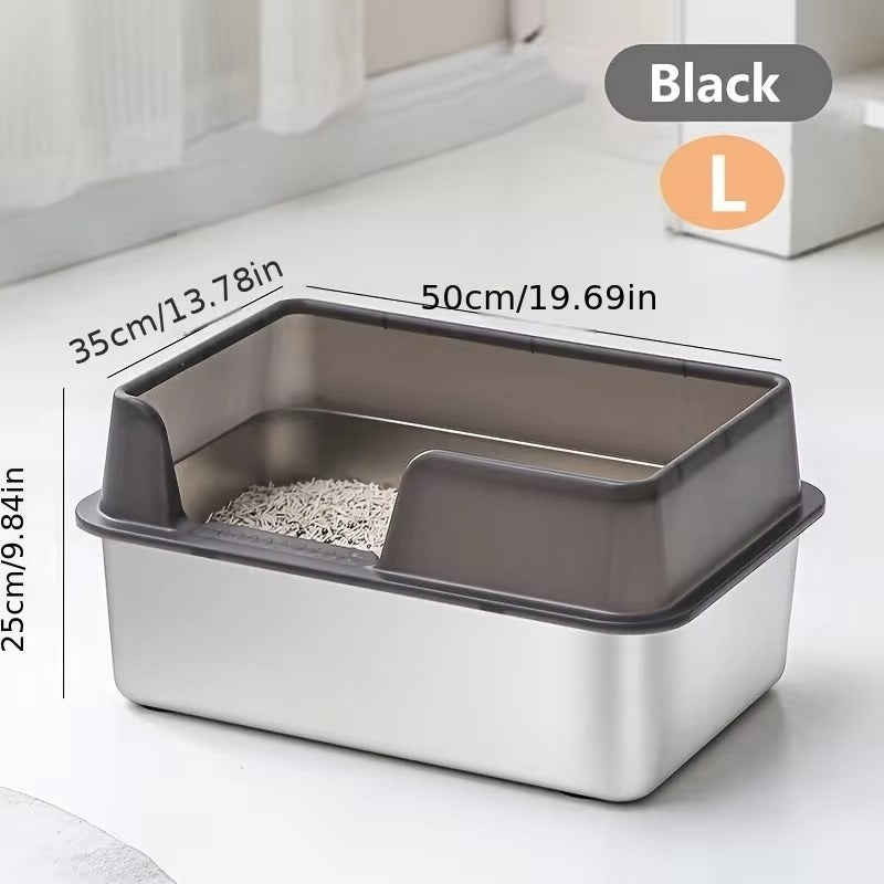 Tail & Timber™ Spacious Stainless Steel Cat Litter Box