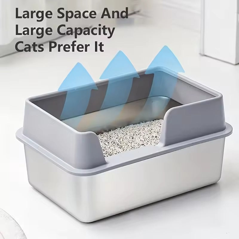 Tail & Timber™ Spacious Stainless Steel Cat Litter Box