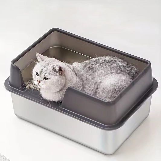 Tail & Timber™ Spacious Stainless Steel Cat Litter Box