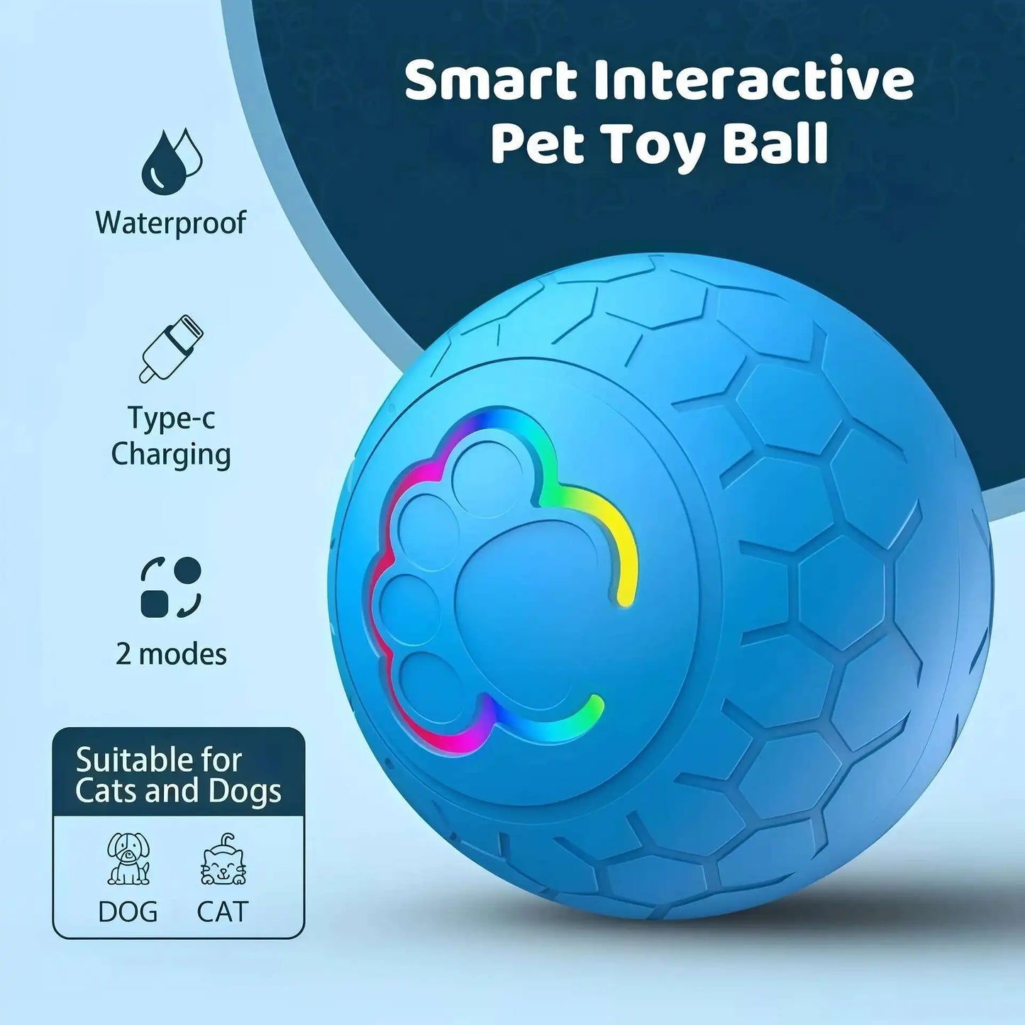 Tail & Timber RGB Interactive Bouncing Dog Ball