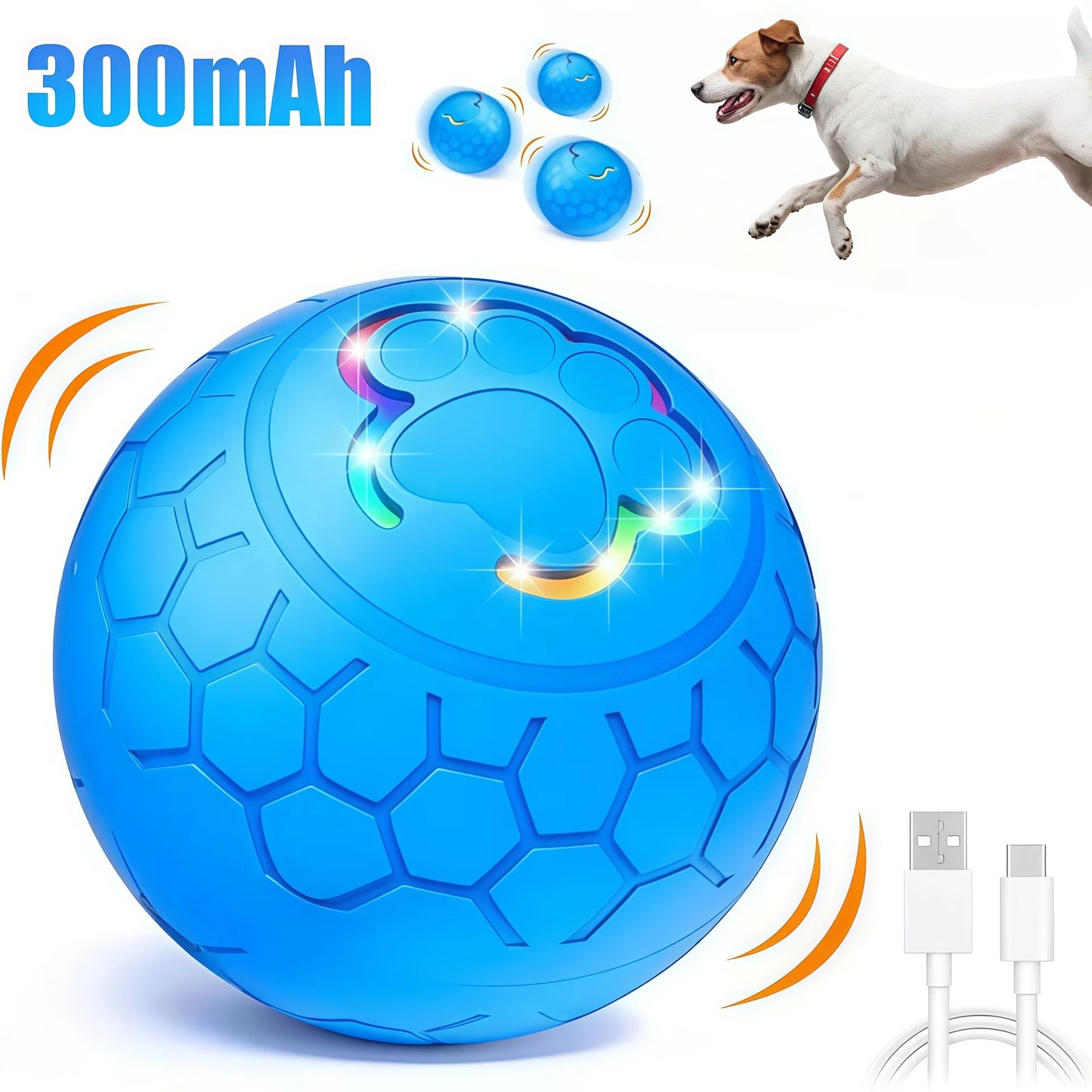 Tail & Timber RGB Interactive Bouncing Dog Ball