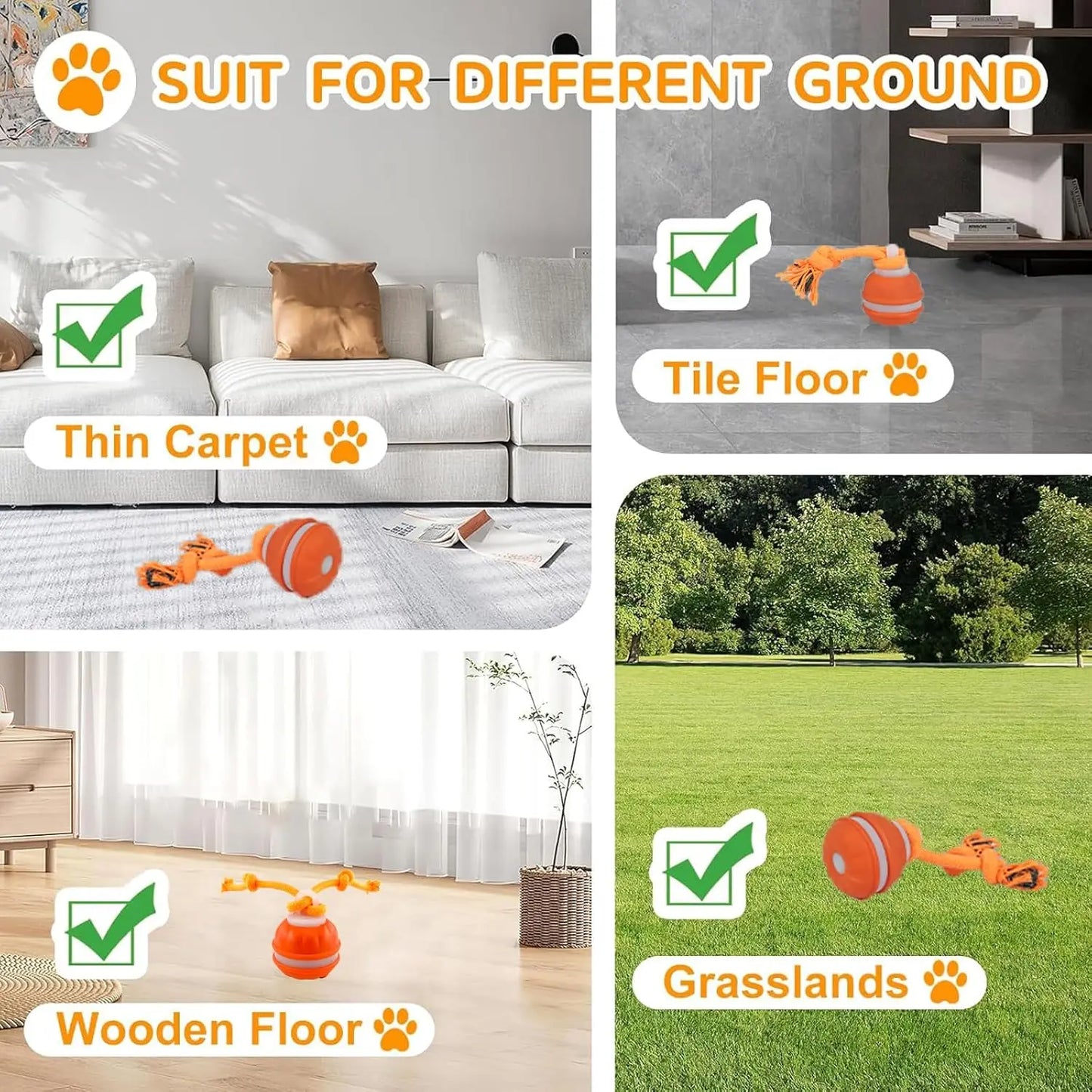 Tail & Timber Interactive Rolling Rope Ball