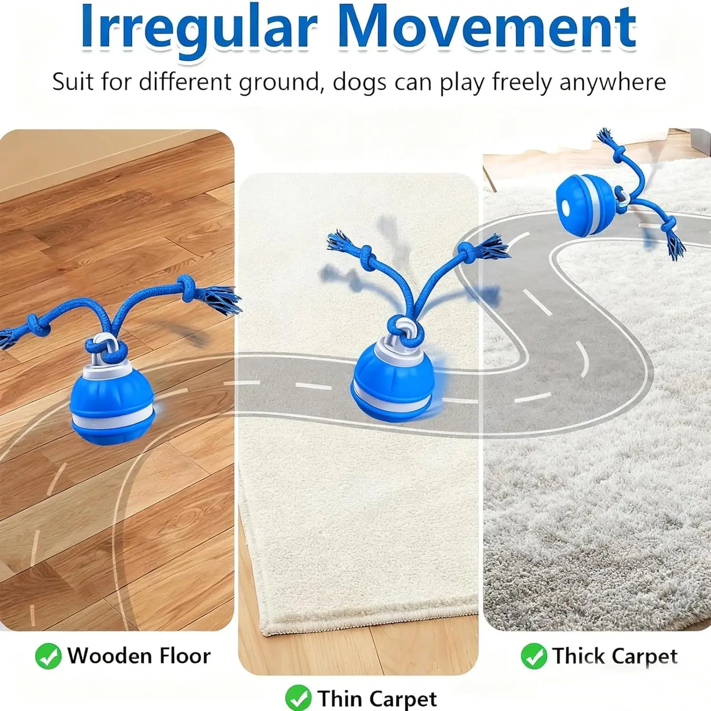 Tail & Timber Interactive Rolling Rope Ball