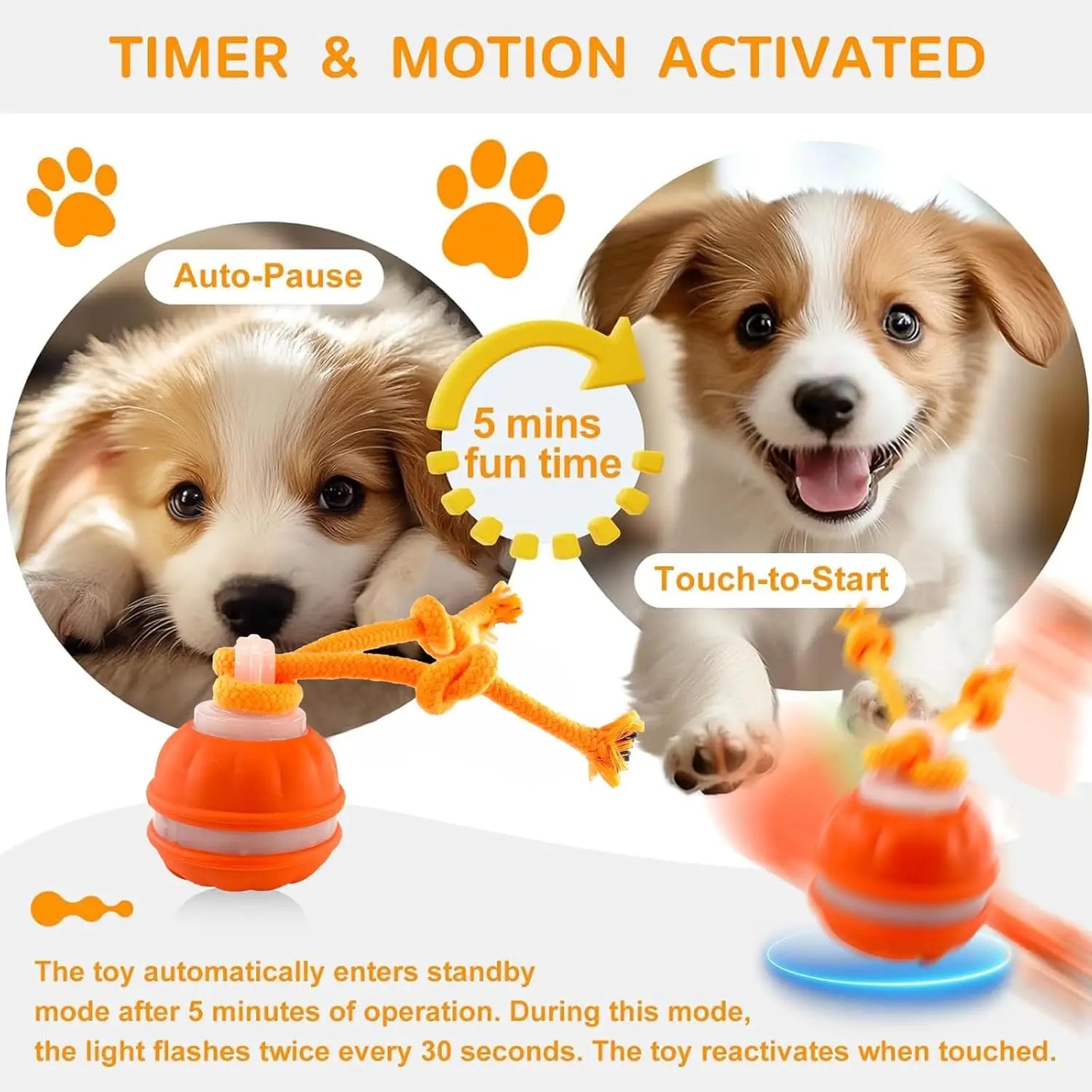 Tail & Timber Interactive Rolling Rope Ball