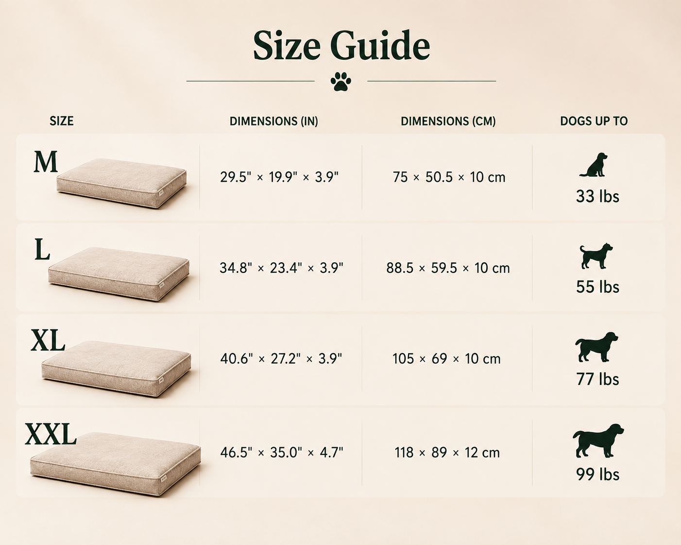 Washable Linen Dog Bed – Supportive Pillow Mat