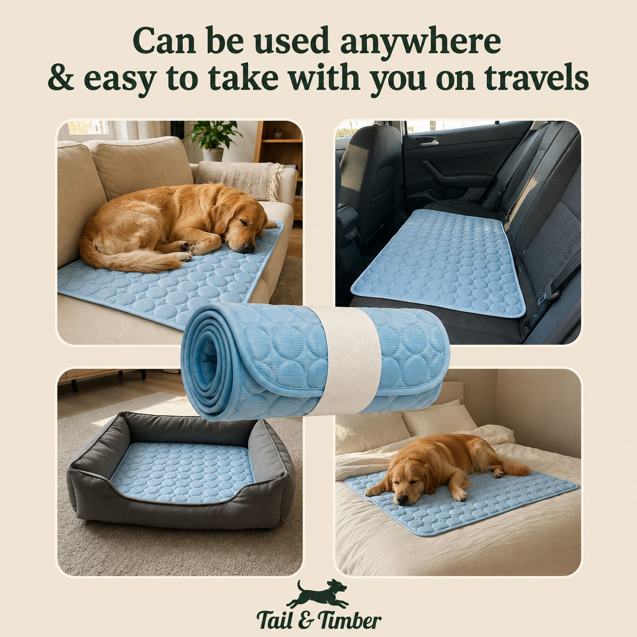 Cooling Pet Mat with Non-Slip Bottom