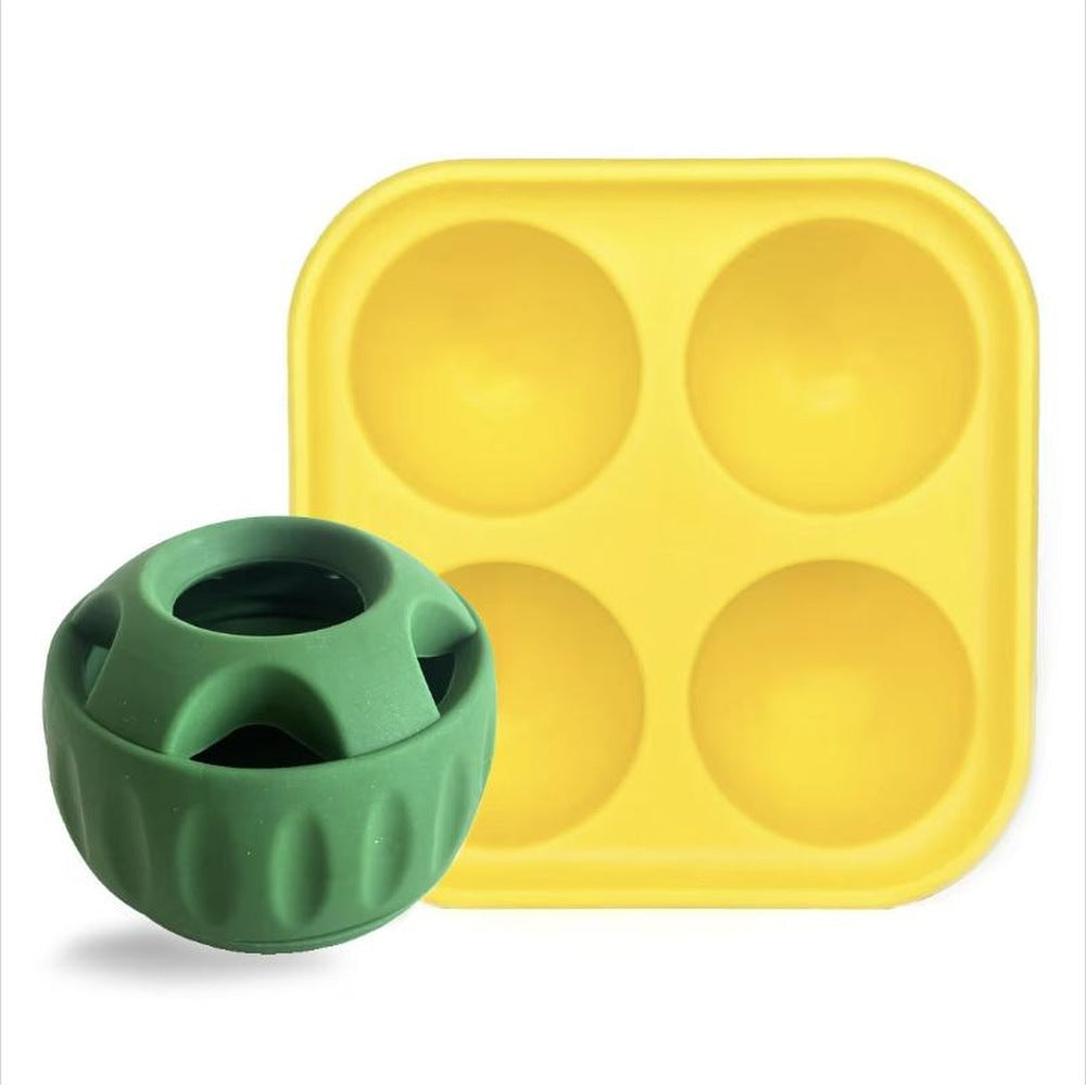 Frozen treat toy with silicone treat freezing tray