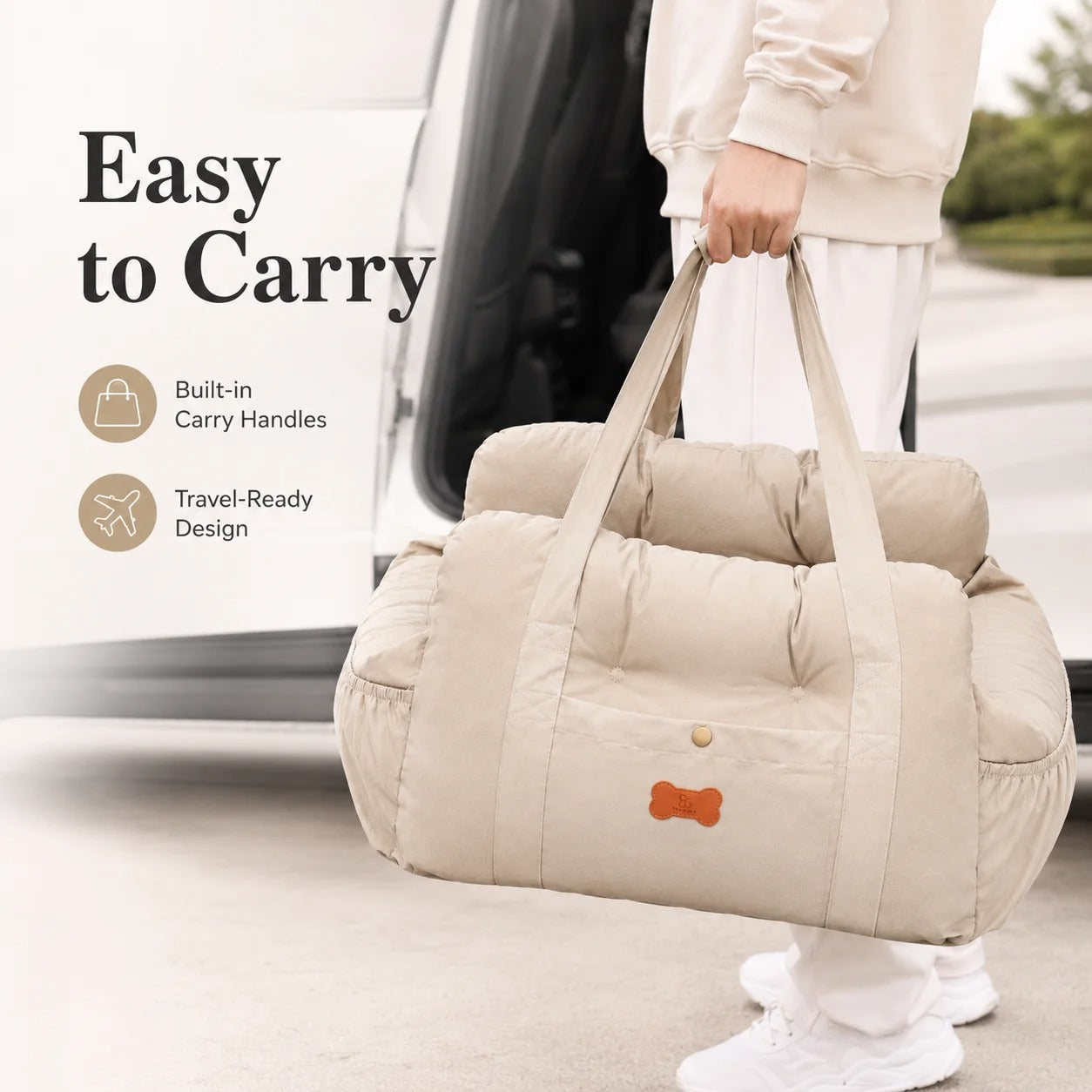Cozy Plush Dog Booster Car Seat