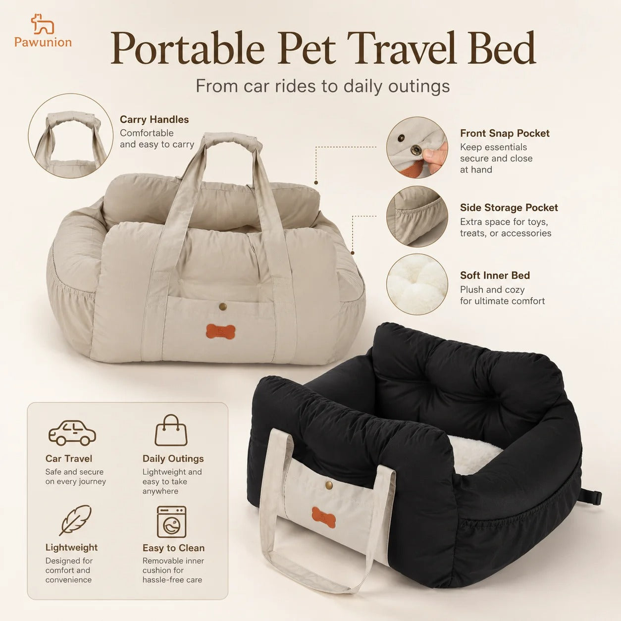 Cozy Plush Dog Booster Car Seat