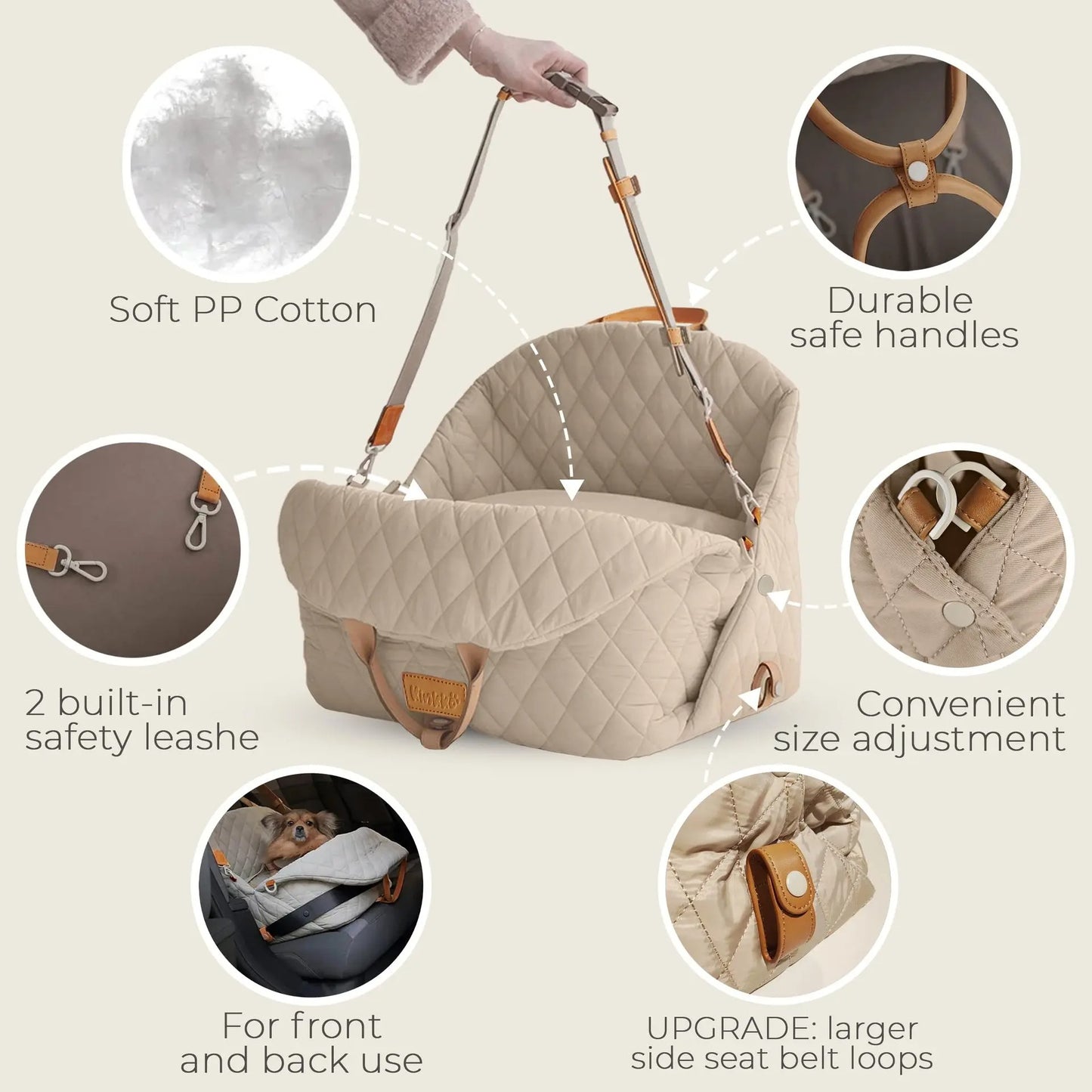 3-in-1 Travel Dog Car Seat & Carrier Bed