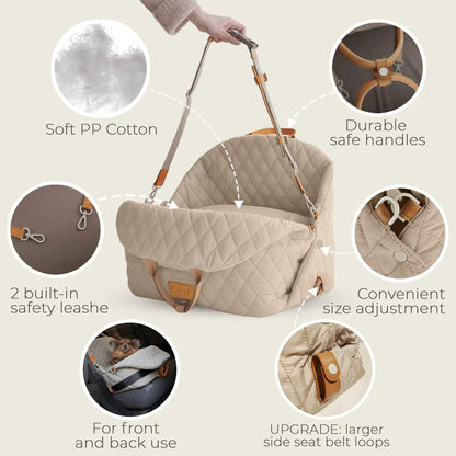 3-in-1 Travel Dog Car Seat & Carrier Bed
