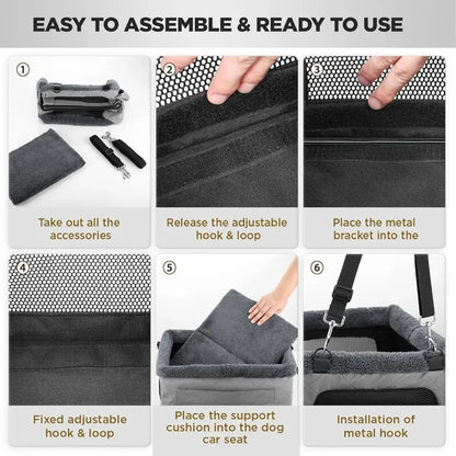 Elevated Travel Booster Dog Car Seat