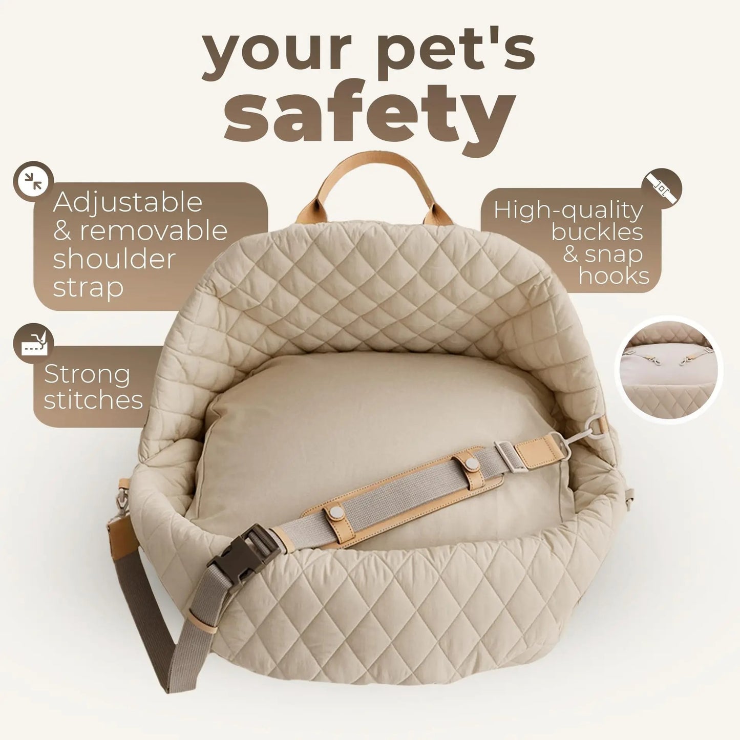 3-in-1 Travel Dog Car Seat & Carrier Bed