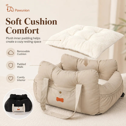Cozy Plush Dog Booster Car Seat