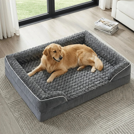 Large Egg-Crate Foam Dog Bed with Removable Cover