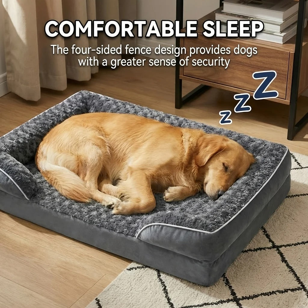 Large Egg-Crate Foam Dog Bed with Removable Cover