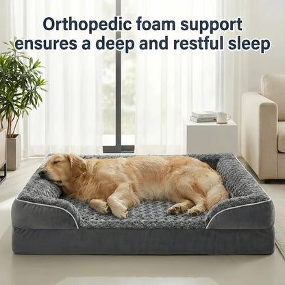 Large Egg-Crate Foam Dog Bed with Removable Cover