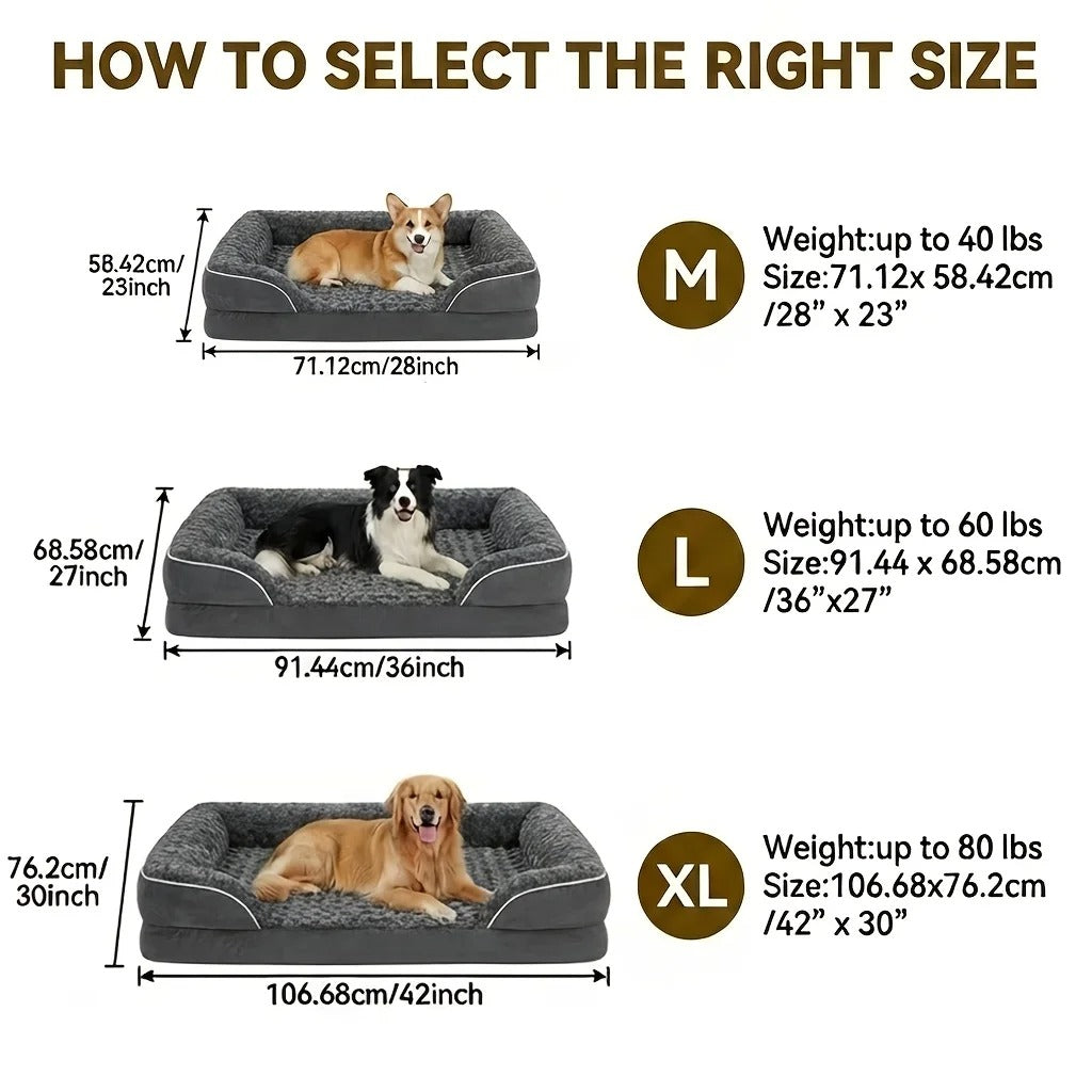 Large Egg-Crate Foam Dog Bed with Removable Cover