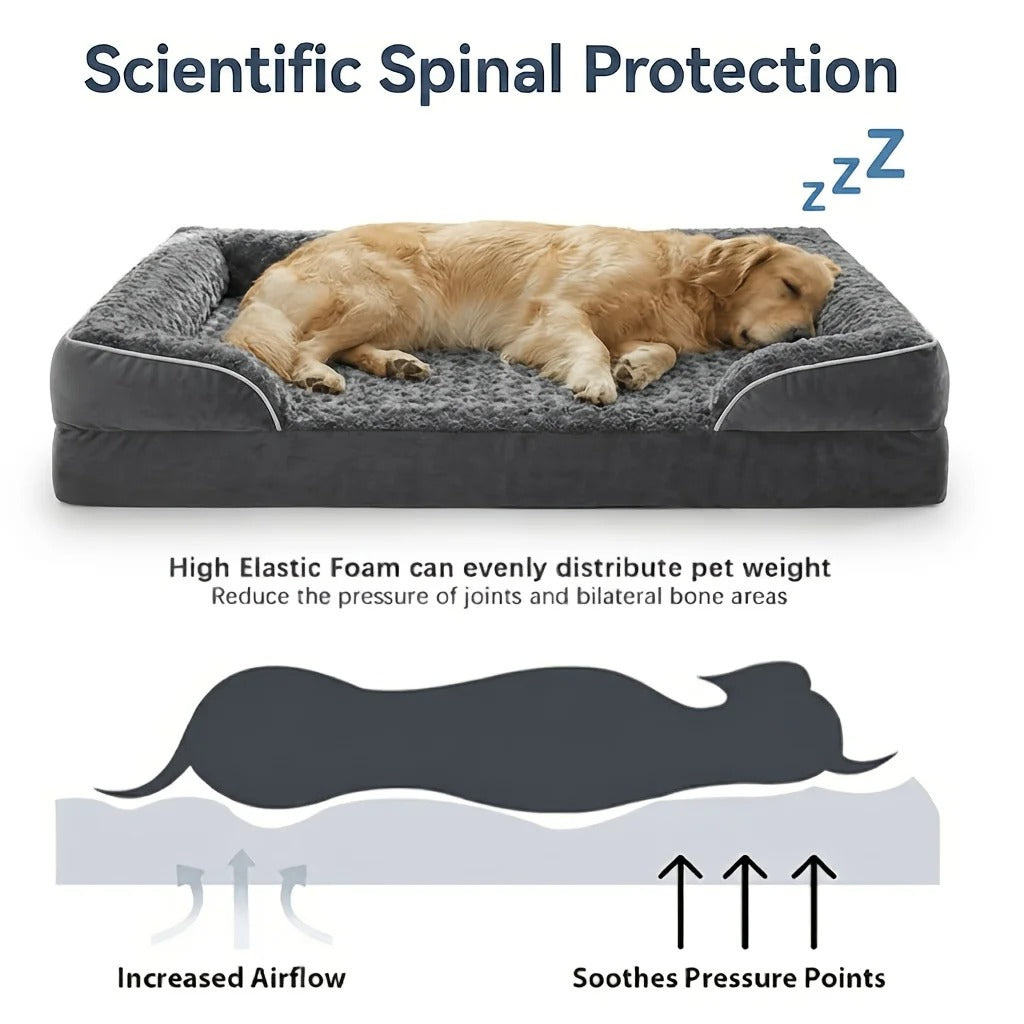 Large Egg-Crate Foam Dog Bed with Removable Cover