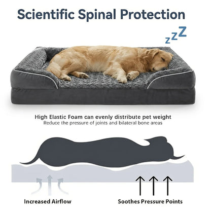 Large Egg-Crate Foam Dog Bed with Removable Cover