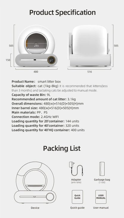 Tail & Timber™ Smart Self-Cleaning Cat Litter Box