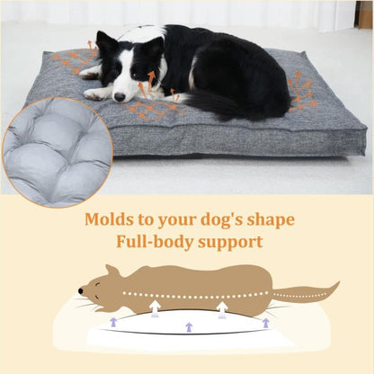Cushioned fill molds to your dog's shape for full-body support
